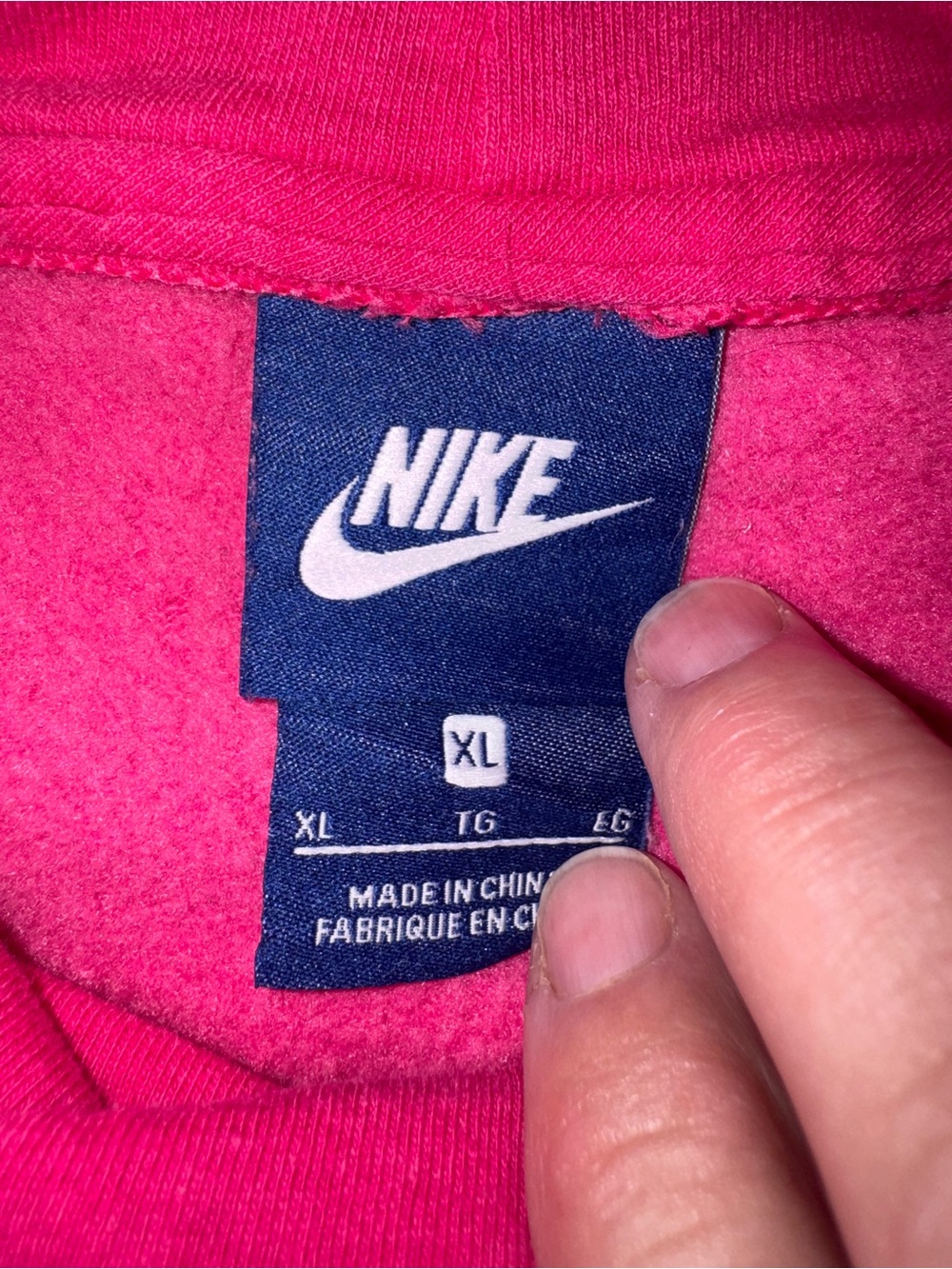 Nike Neon Pink Crewneck Pullover with Black Swoosh - Picture 5 of 5